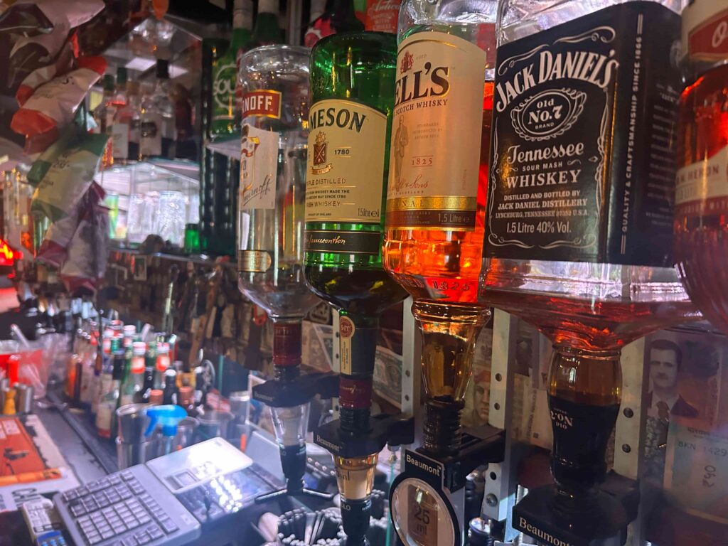 photo of drinks behind the bar of coach and horses