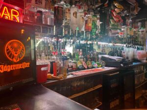 another of angle of the drinks behind the bar of coach and horses abergavenny