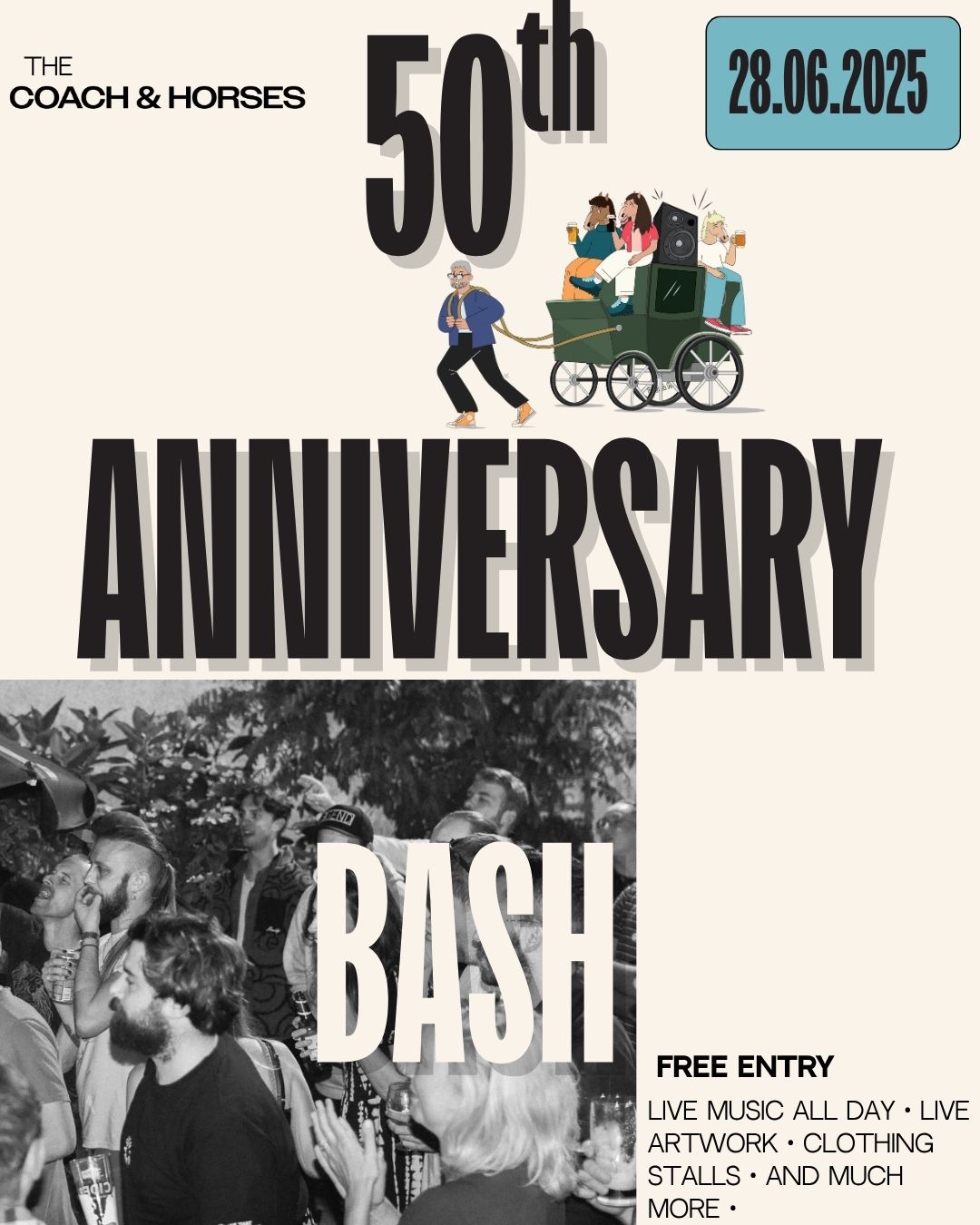 coach and horses abergavenny 50th anniversary birthday bash poster